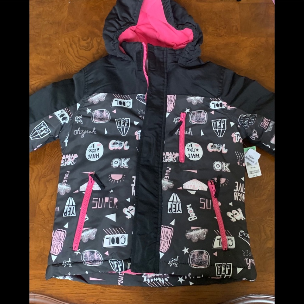 New Water Resistant Kids Graphic Coat